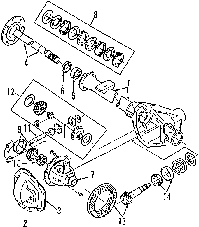 Diagram REAR AXLE. DIFFERENTIAL. PROPELLER SHAFT. for your 2021 Ford F-150 3.5L PowerBoost V6 FULL HYBRID EV-GAS (FHEV) A/T RWD Platinum Crew Cab Pickup Fleetside 