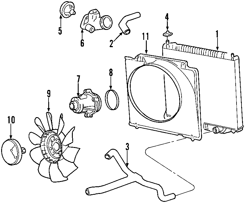 Diagram COOLING SYSTEM. COOLING FAN. RADIATOR. WATER PUMP. for your 2007 Ford Expedition   