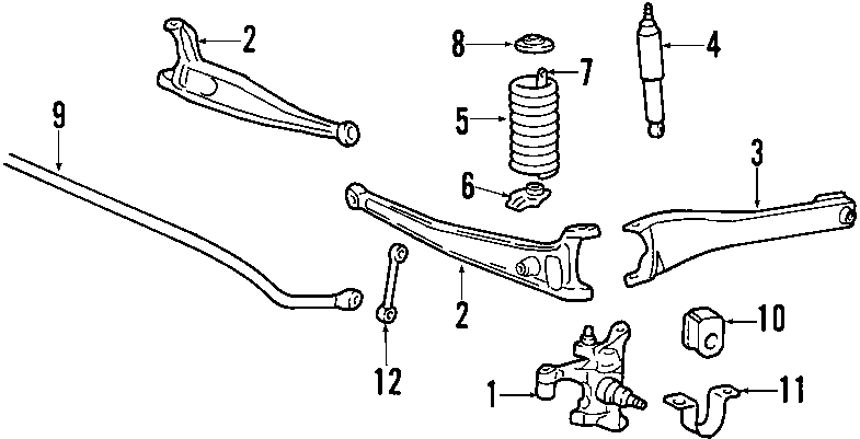 Diagram FRONT SUSPENSION. STABILIZER BAR. SUSPENSION COMPONENTS. WHEEL BEARINGS. for your 2000 Ford F-550 Super Duty   