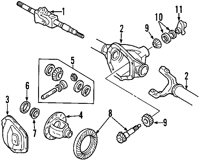 Diagram DRIVE AXLES. DIFFERENTIAL. FRONT AXLE. PROPELLER SHAFT. for your 2005 Ford F-350 Super Duty   