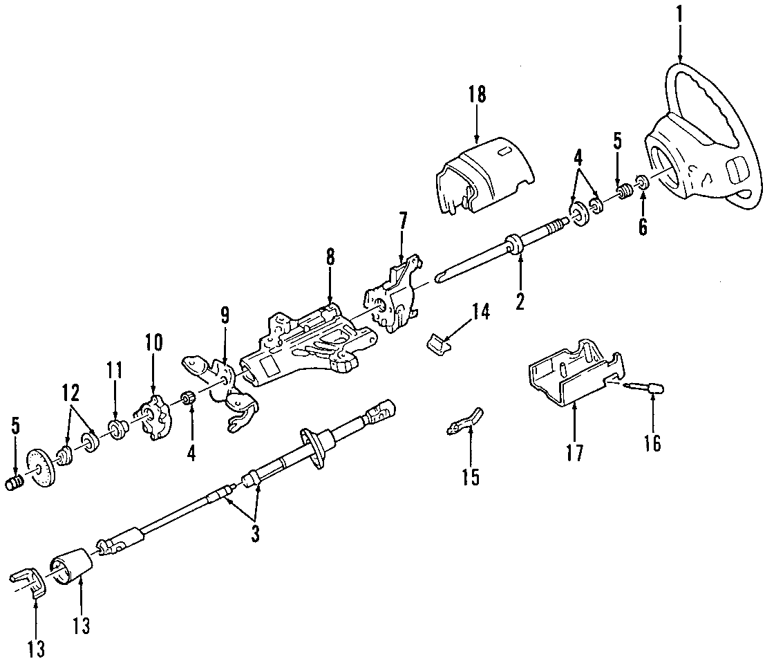 Diagram STEERING COLUMN. STEERING WHEEL. for your Ford