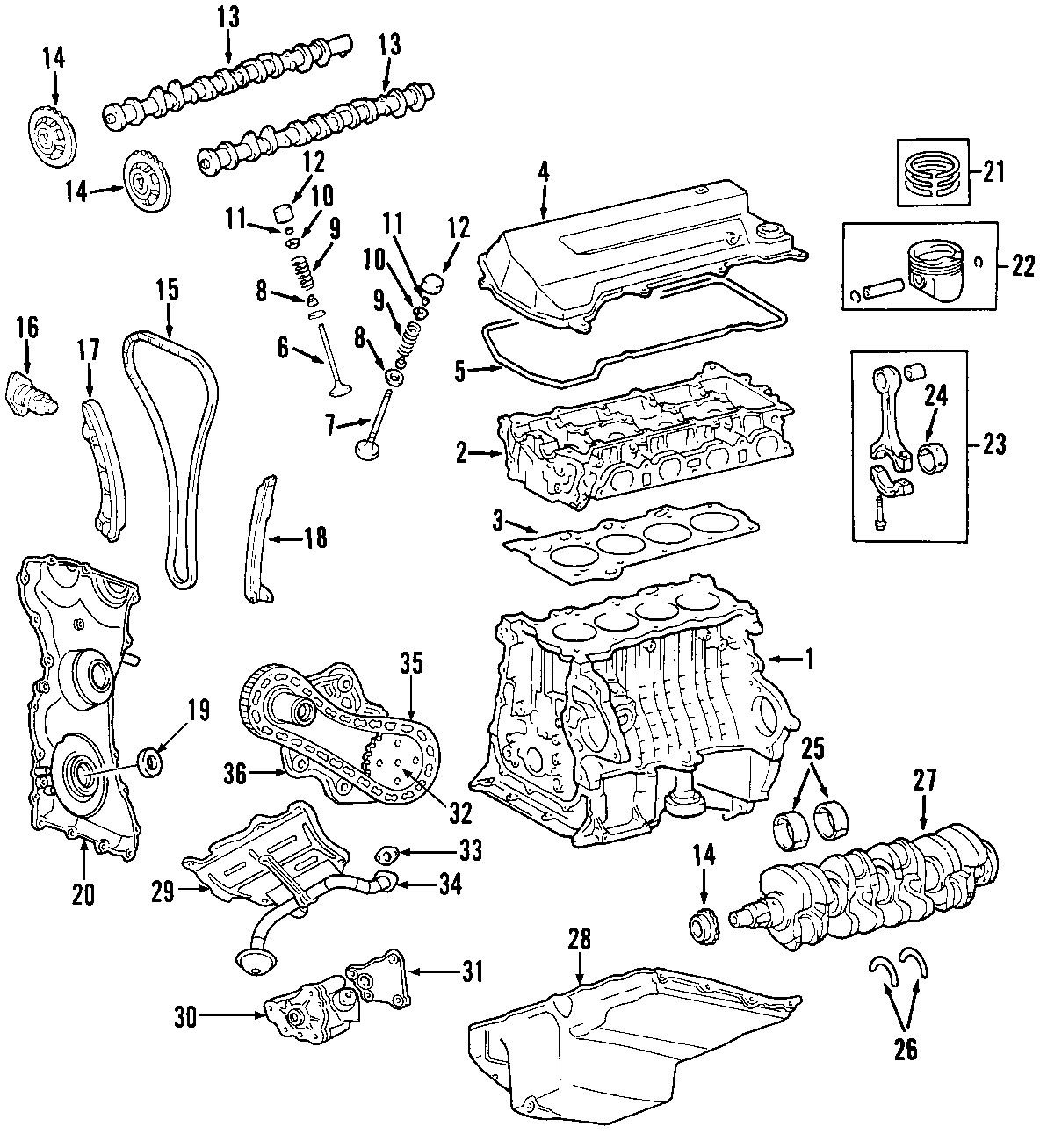 Diagram CAMSHAFT & TIMING. CRANKSHAFT & BEARINGS. CYLINDER HEAD & VALVES. LUBRICATION. MOUNTS. for your 1999 Ford F-150 4.2L Triton V6 A/T RWD Base Extended Cab Pickup Fleetside 