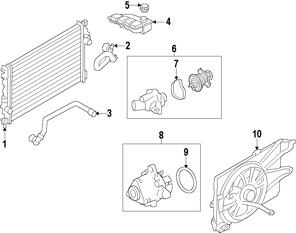 COOLING SYSTEM. COOLING FAN. RADIATOR. WATER PUMP. Diagram