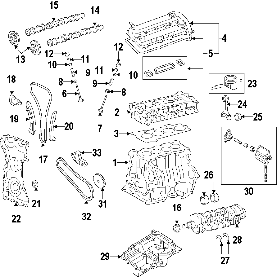 Diagram CAMSHAFT & TIMING. CRANKSHAFT & BEARINGS. CYLINDER HEAD & VALVES. LUBRICATION. MOUNTS. PISTONS. RINGS & BEARINGS. for your 2011 Ford Mustang  Shelby GT500 Convertible 