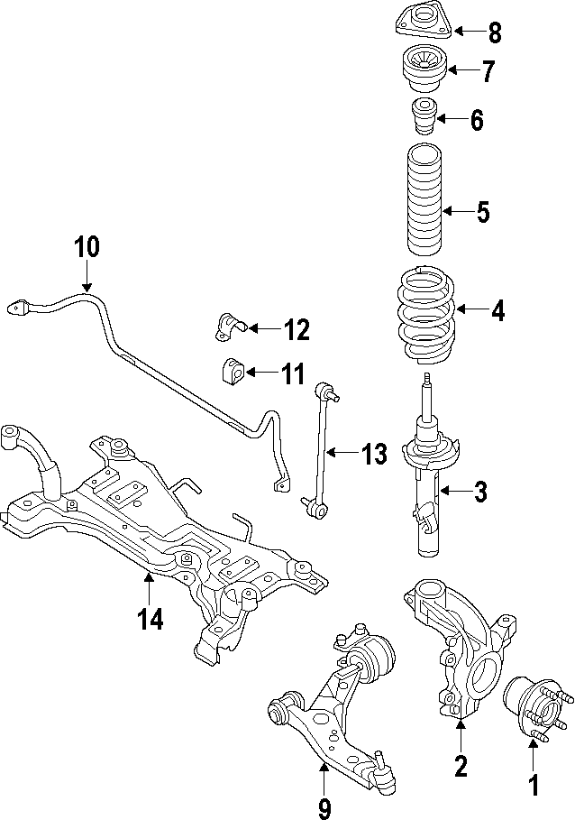 Diagram FRONT SUSPENSION. LOWER CONTROL ARM. STABILIZER BAR. SUSPENSION COMPONENTS. for your Mercury