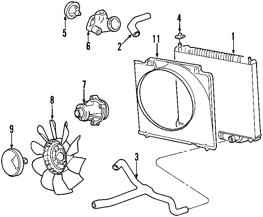 Diagram COOLING SYSTEM. COOLING FAN. RADIATOR. WATER PUMP. for your 2007 Ford Expedition   