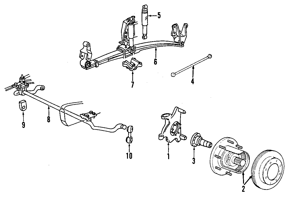 Diagram FRONT SUSPENSION. STABILIZER BAR. SUSPENSION COMPONENTS. for your Ford F-250  