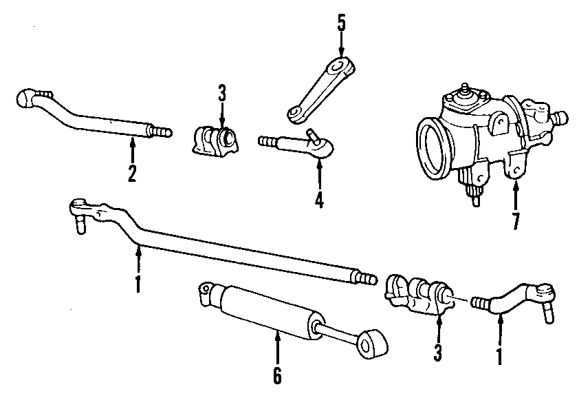 Diagram P/S PUMP & HOSES. STEERING GEAR & LINKAGE. for your Ford