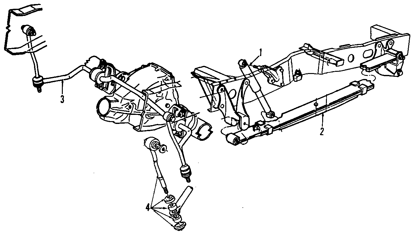 Diagram REAR SUSPENSION. STABILIZER BAR. SUSPENSION COMPONENTS. for your 1988 Ford F-150 4.9L 6 cylinder M/T 4WD XL Extended Cab Pickup Fleetside 