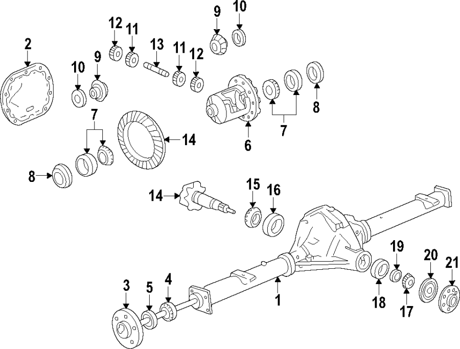 Diagram REAR AXLE. DIFFERENTIAL. PROPELLER SHAFT. for your 2019 Ford F-150 3.5L EcoBoost V6 A/T RWD Lariat Extended Cab Pickup Fleetside 