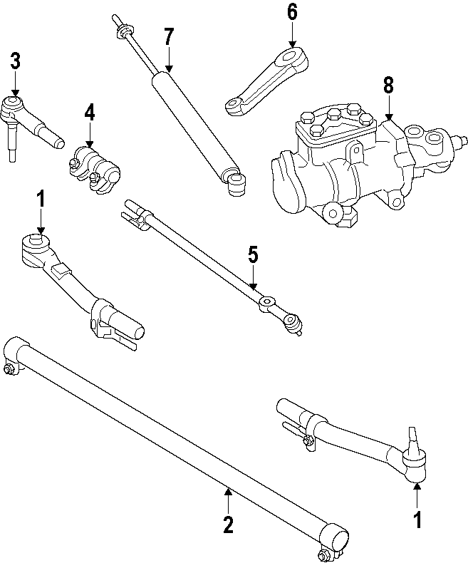 Diagram P/S PUMP & HOSES. STEERING GEAR & LINKAGE. for your Ford F-350 Super Duty  