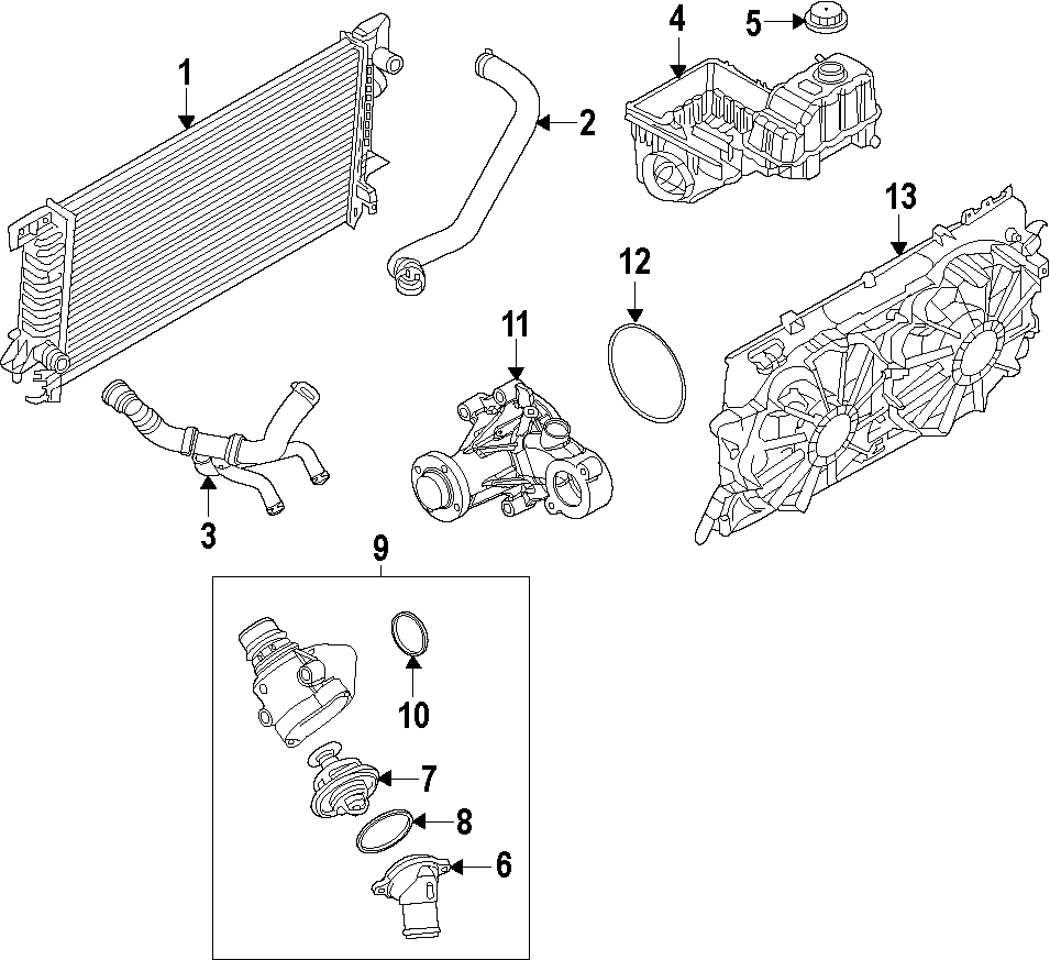 COOLING SYSTEM. COOLING FAN. RADIATOR. WATER PUMP. Diagram