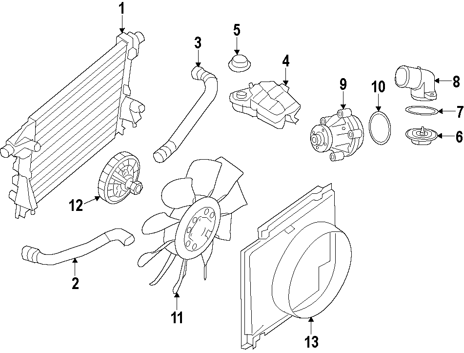 COOLING SYSTEM. COOLING FAN. RADIATOR. WATER PUMP. Diagram