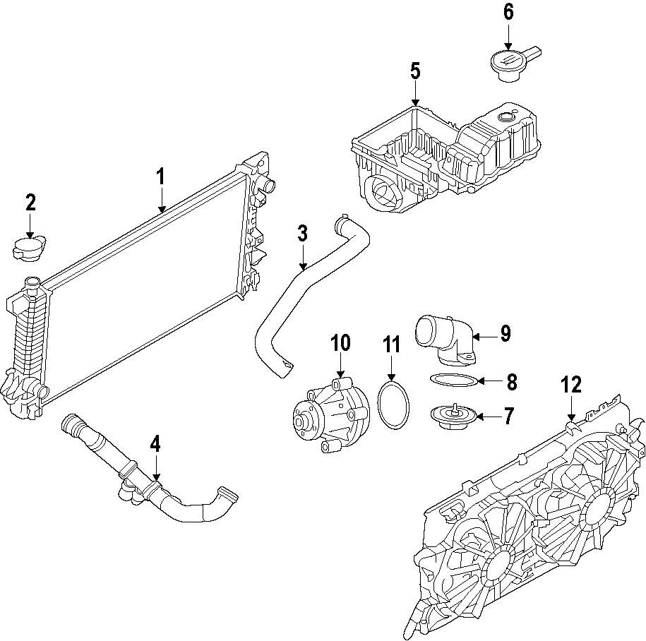 Diagram COOLING SYSTEM. COOLING FAN. RADIATOR. WATER PUMP. for your Ford F-150  