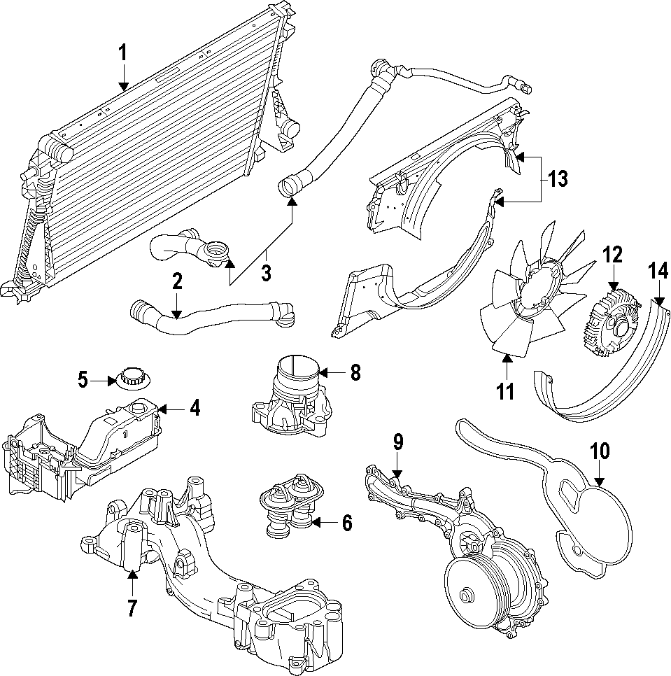 COOLING SYSTEM. COOLING FAN. RADIATOR. WATER PUMP. Diagram