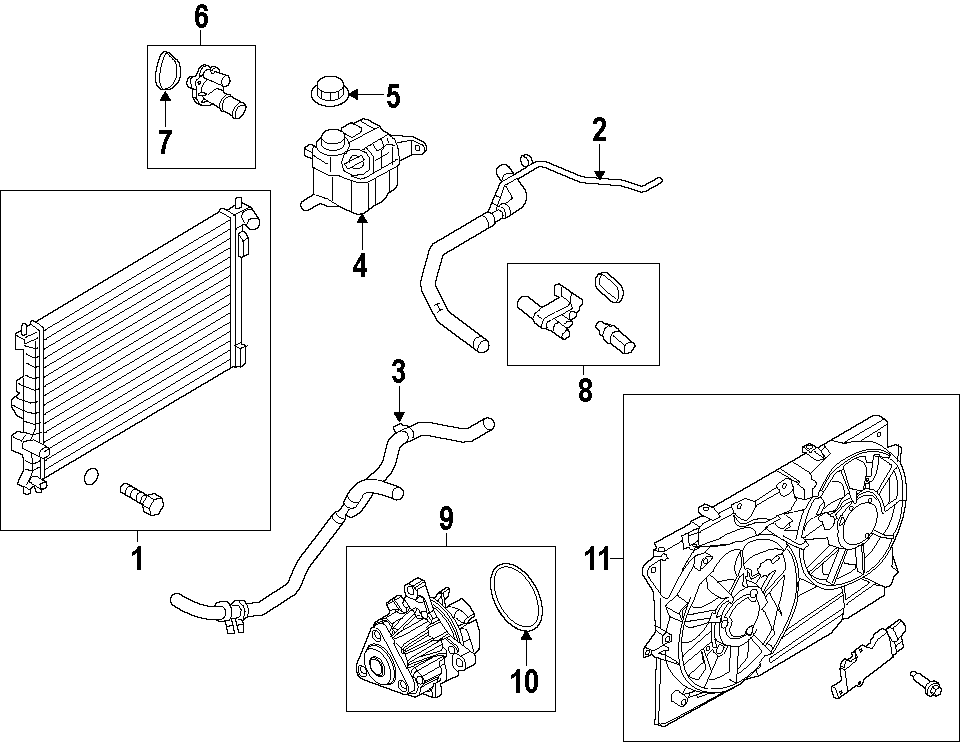 COOLING SYSTEM. COOLING FAN. RADIATOR. WATER PUMP. Diagram