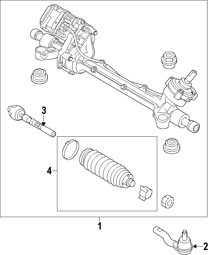 Diagram STEERING GEAR & LINKAGE. for your 2019 Ford F-150 3.5L EcoBoost V6 A/T RWD XLT Crew Cab Pickup Fleetside 