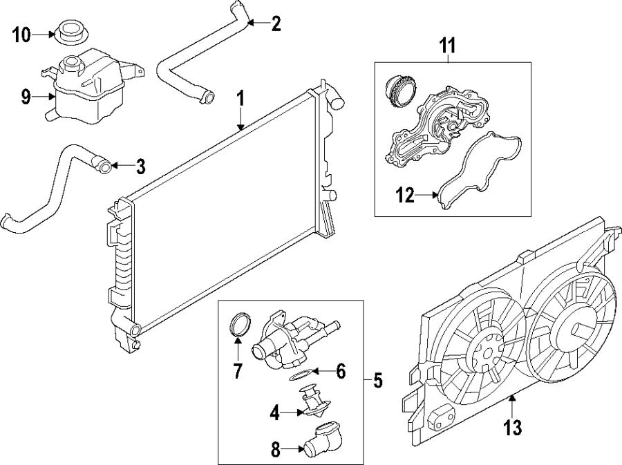 Diagram COOLING SYSTEM. COOLING FAN. WATER PUMP. for your 2009 Ford Explorer   