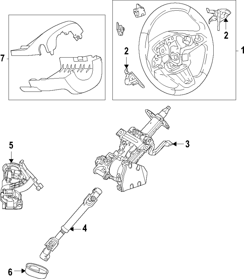 Diagram Steering column. for your 2018 Lincoln MKZ Black Label Sedan 2.0L EcoBoost A/T FWD 