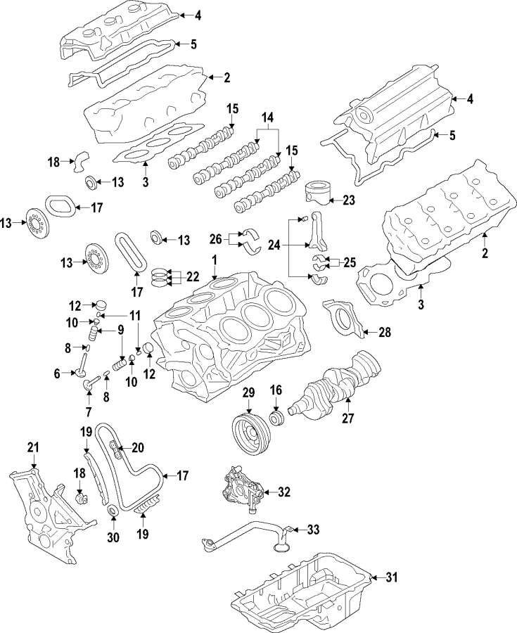 Diagram CAMSHAFT & TIMING. CRANKSHAFT & BEARINGS. CYLINDER HEAD & VALVES. LUBRICATION. MOUNTS. PISTONS. RINGS & BEARINGS. for your 2011 Ford Mustang  Shelby GT500 Convertible 