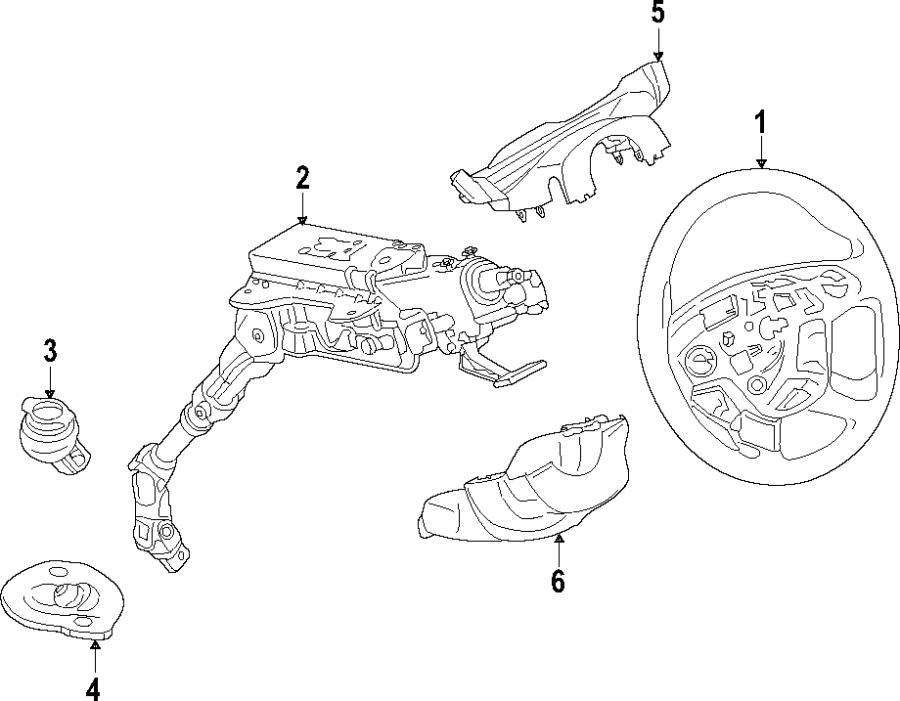 Diagram STEERING COLUMN. STEERING WHEEL. for your 2017 Lincoln MKZ Black Label Hybrid Sedan  