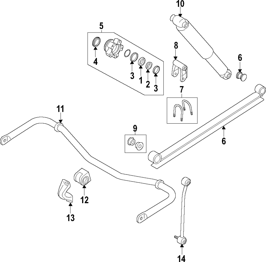 Diagram REAR SUSPENSION. STABILIZER BAR. SUSPENSION COMPONENTS. for your 2022 Ford Transit-350 HD   