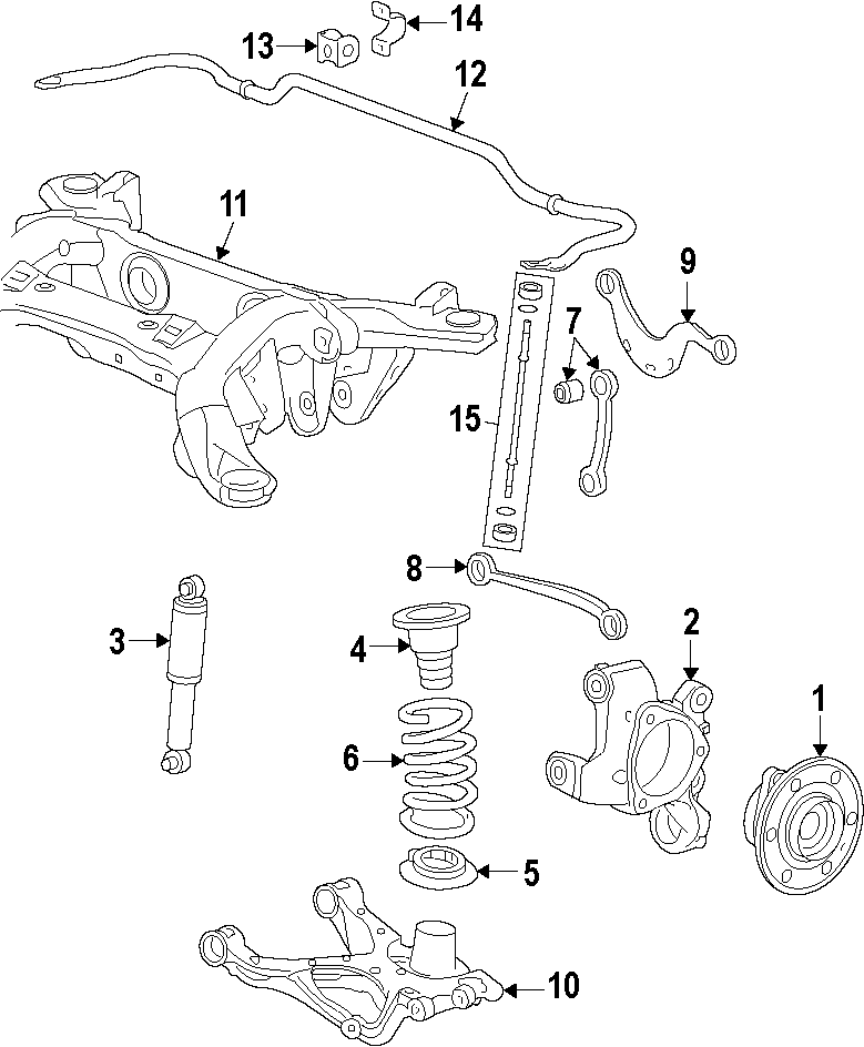 Diagram REAR SUSPENSION. LOWER CONTROL ARM. STABILIZER BAR. SUSPENSION COMPONENTS. UPPER CONTROL ARM. for your 2011 GMC Sierra 2500 HD 6.6L Duramax V8 DIESEL A/T RWD WT Extended Cab Pickup Fleetside 