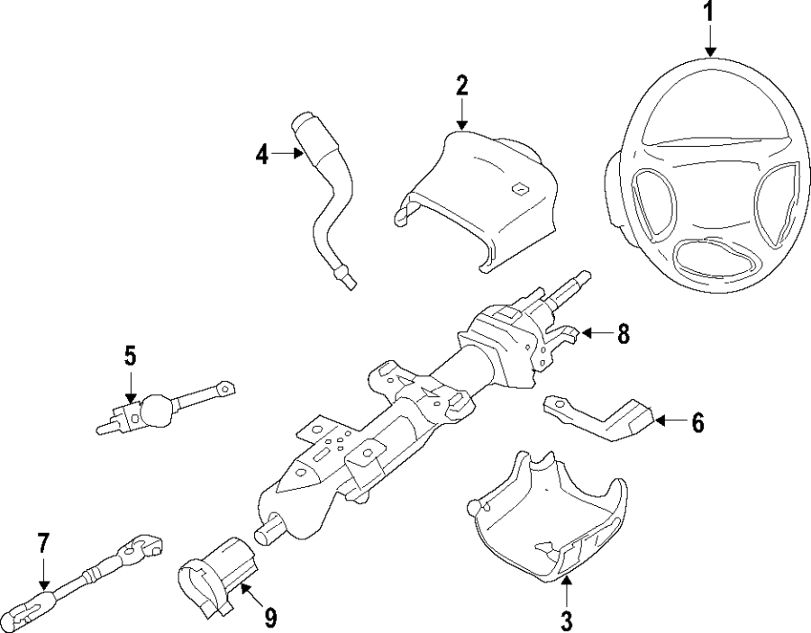 Diagram STEERING COLUMN. STEERING WHEEL. for your 2015 Chevrolet Silverado 2500 HD WT Standard Cab Pickup 6.6L Duramax V8 DIESEL A/T RWD 