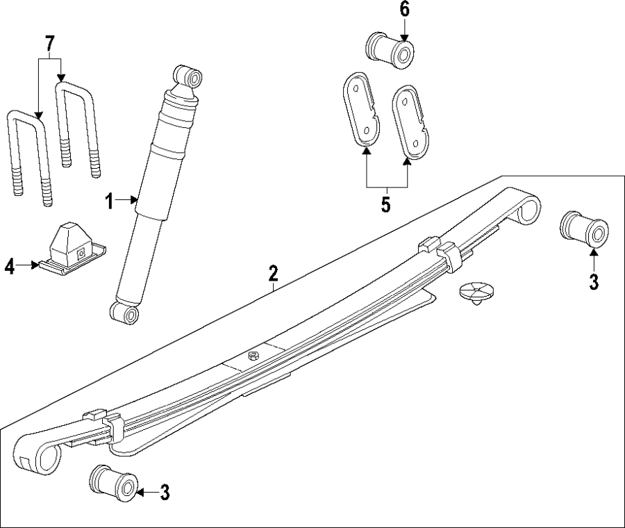 Diagram REAR SUSPENSION. SUSPENSION COMPONENTS. for your 2024 Chevrolet Suburban  LS Sport Utility  