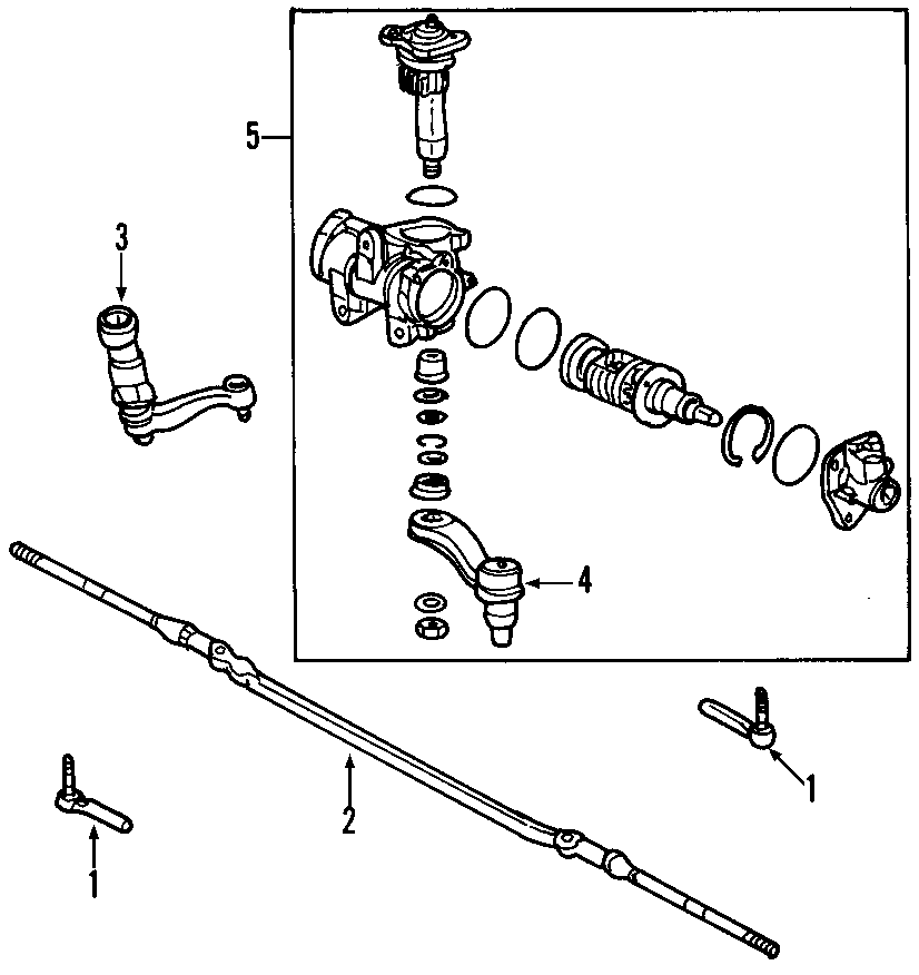 Diagram P/S PUMP & HOSES. STEERING GEAR & LINKAGE. for your 2001 Buick Century   