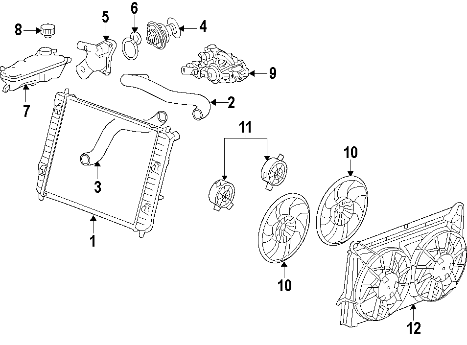 COOLING SYSTEM. COOLING FAN. RADIATOR. WATER PUMP. Diagram