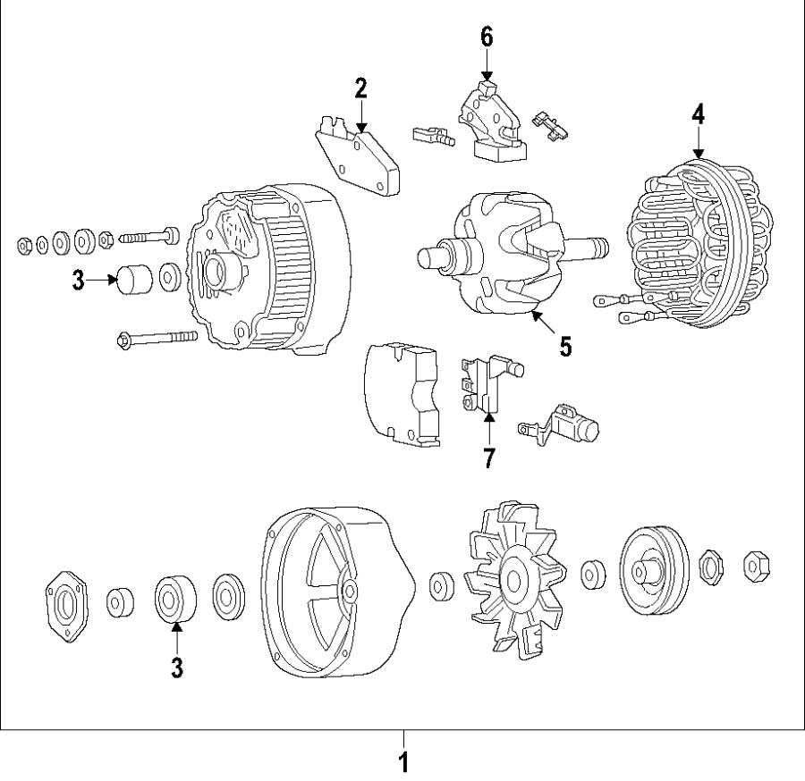 Diagram ALTERNATOR. for your 2016 GMC Sierra 2500 HD 6.0L Vortec V8 FLEX A/T RWD SLT Extended Cab Pickup Fleetside 