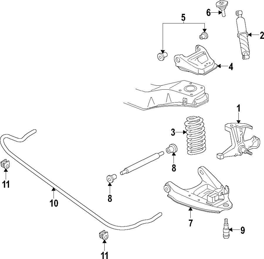 Diagram FRONT SUSPENSION. LOWER CONTROL ARM. STABILIZER BAR. SUSPENSION COMPONENTS. UPPER CONTROL ARM. for your 2019 GMC Sierra 2500 HD 6.6L Duramax V8 DIESEL A/T RWD Base Extended Cab Pickup Fleetside 