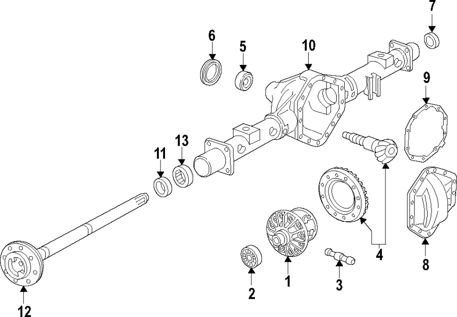 Diagram REAR AXLE. DIFFERENTIAL. PROPELLER SHAFT. for your 2022 Chevrolet Silverado 1500 High Country Crew Cab Pickup Fleetside 3.0L Duramax 6 cylinder DIESEL A/T 4WD 