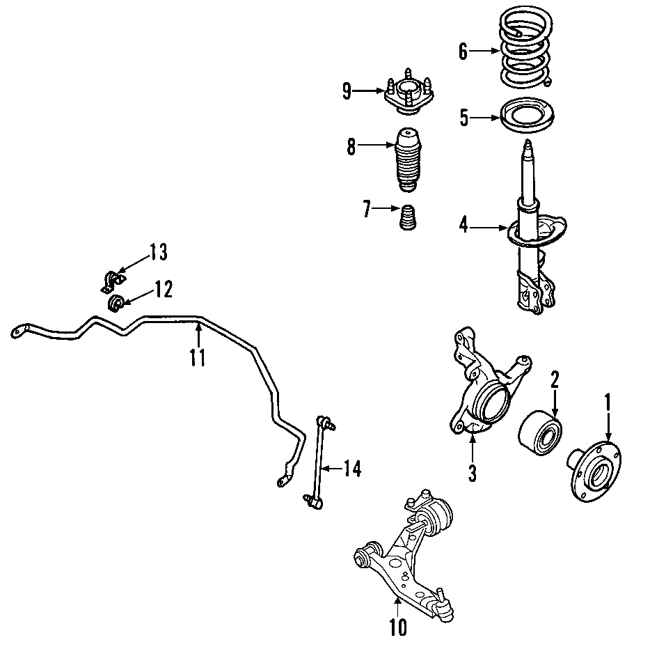 Diagram FRONT SUSPENSION. LOWER CONTROL ARM. STABILIZER BAR. SUSPENSION COMPONENTS. for your 2017 Ford F-150 5.0L V8 FLEX A/T RWD XL Extended Cab Pickup Fleetside 