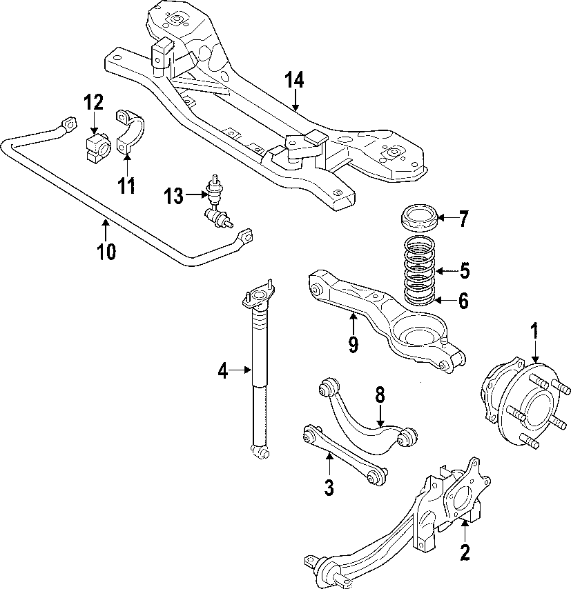 Diagram REAR SUSPENSION. LOWER CONTROL ARM. STABILIZER BAR. SUSPENSION COMPONENTS. UPPER CONTROL ARM. for your 2004 Ford F-150   