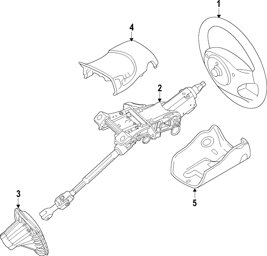 Diagram STEERING COLUMN. STEERING WHEEL. for your 1989 Lincoln Continental   