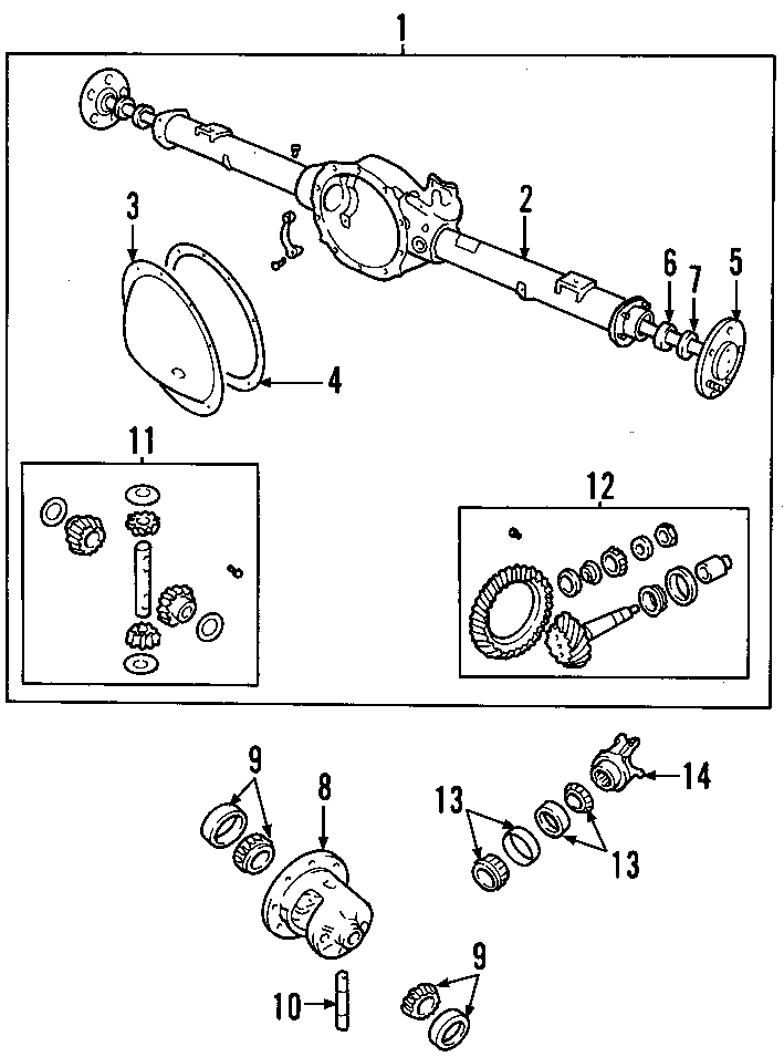 REAR AXLE. DIFFERENTIAL. PROPELLER SHAFT.