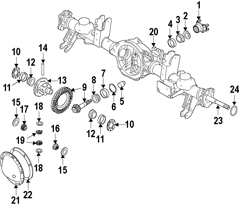 REAR AXLE. DIFFERENTIAL. PROPELLER SHAFT. Diagram