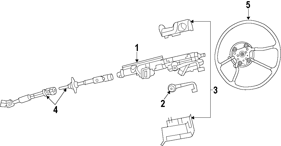 Diagram STEERING COLUMN. STEERING WHEEL. for your 2020 Jeep Wrangler   