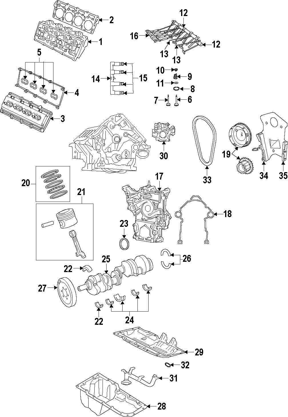 CAMSHAFT & TIMING. CRANKSHAFT & BEARINGS. CYLINDER HEAD & VALVES. LUBRICATION. MOUNTS. PISTONS. RINGS & BEARINGS.https://images.simplepart.com/images/parts/motor/fullsize/T431050.png