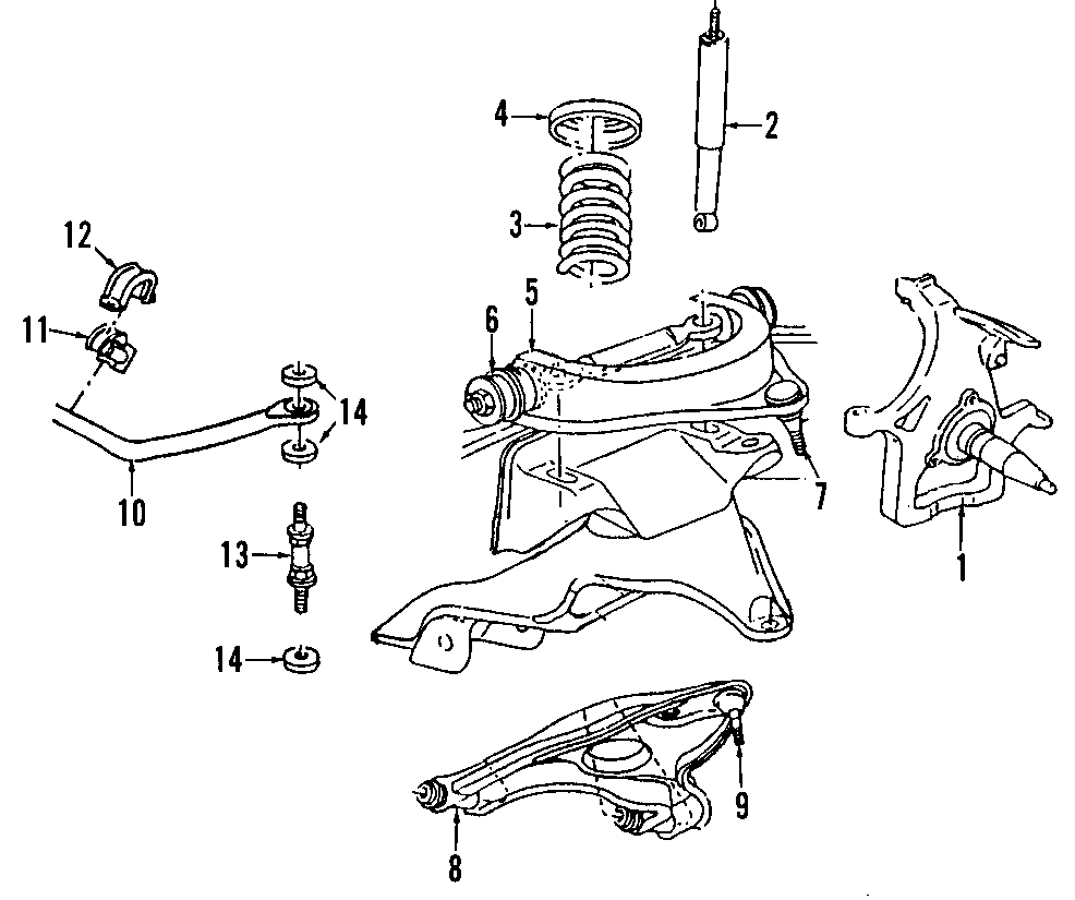 Diagram FRONT SUSPENSION. LOWER CONTROL ARM. STABILIZER BAR. SUSPENSION COMPONENTS. UPPER CONTROL ARM. for your 2014 Ram 2500 5.7L HEMI V8 A/T 4WD Big Horn Extended Crew Cab Pickup Fleetside 