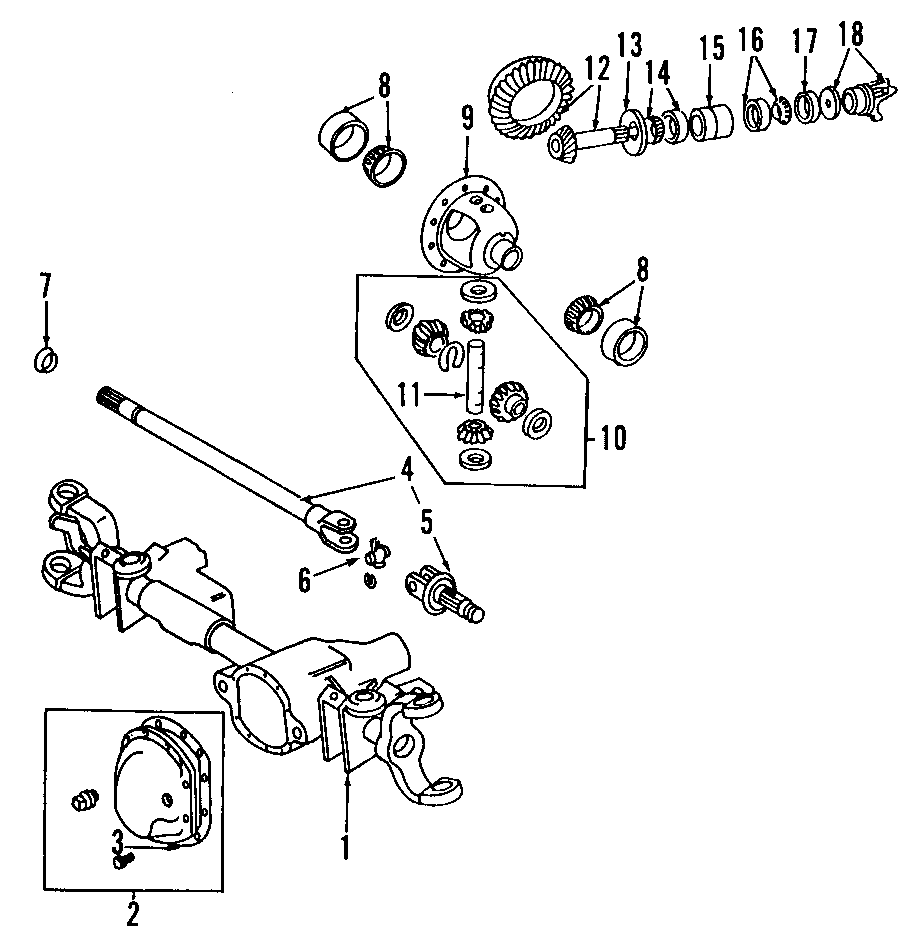 Diagram DRIVE AXLES. DIFFERENTIAL. PROPELLER SHAFT. for your 2020 Ram 2500   