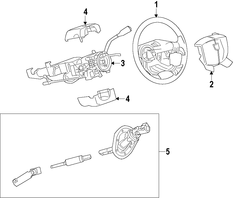 Diagram STEERING COLUMN. STEERING WHEEL. for your 2018 Ram 1500 3.0L EcoDiesel V6 DIESEL A/T 4WD SLT Standard Cab Pickup Fleetside 