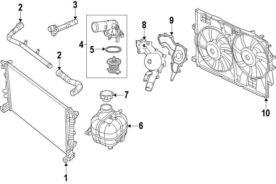 Diagram COOLING SYSTEM. COOLING FAN. RADIATOR. WATER PUMP. for your Jeep Cherokee  