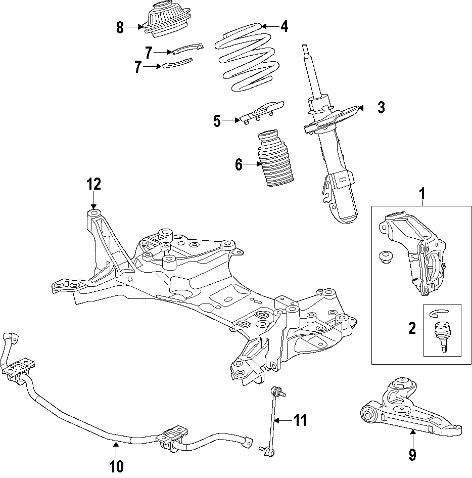 FRONT SUSPENSION. LOWER CONTROL ARM. STABILIZER BAR. SUSPENSION COMPONENTS. Diagram