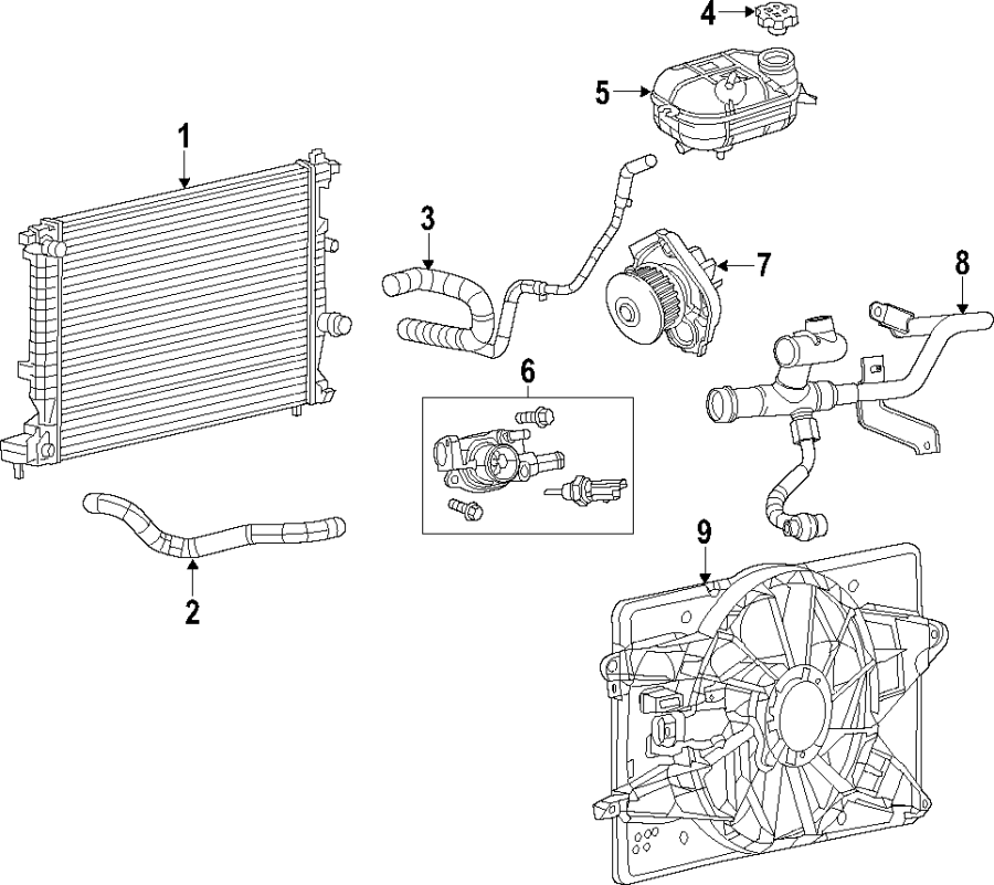 COOLING SYSTEM. COOLING FAN. RADIATOR.