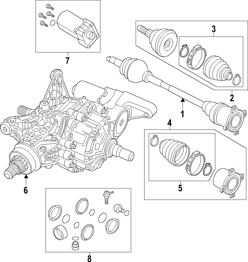 REAR AXLE. AXLE SHAFTS & JOINTS. DRIVE AXLES. PROPELLER SHAFT. Diagram