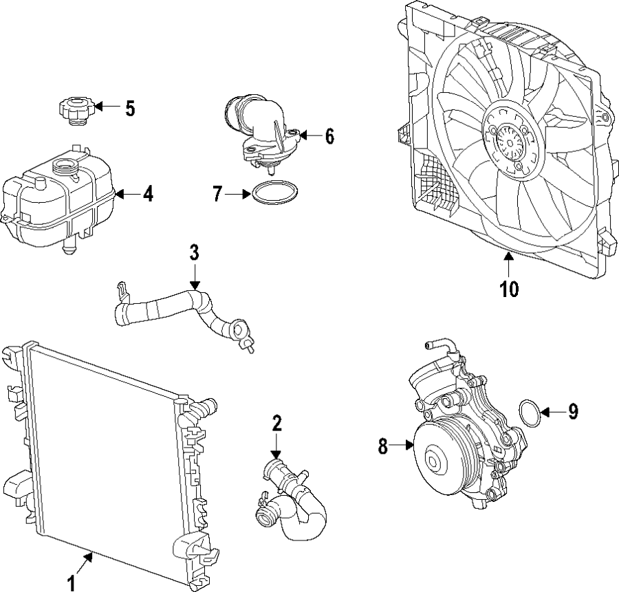 Diagram Cooling system. Cooling fan. Water pump. for your 2015 Jeep Wrangler   