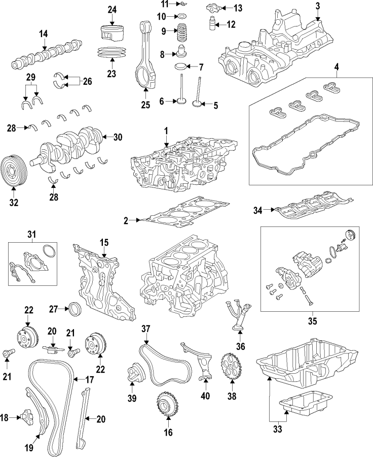 9Camshaft & timing. Crankshaft & bearings. Cylinder head & valves. Lubrication. Mounts. Pistons. Rings & bearings.https://images.simplepart.com/images/parts/motor/fullsize/T443040.png